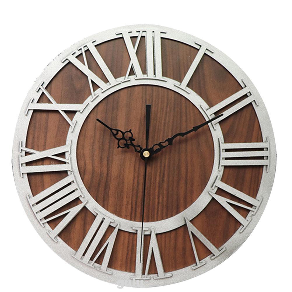 Accurate Cafe European Home Decor Retro Roman Digital Living Room Wooden Craft Wall Clock Shopee Indonesia