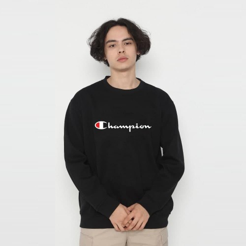 [CN] Crewneck Sweater Logo Champion Script Basic Ukuran M L XL Cowok Cewek Unisex