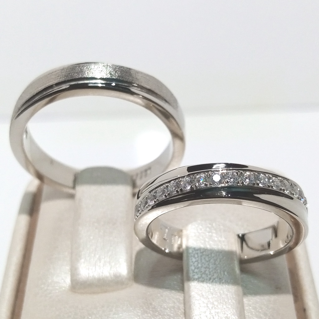 Cincin Nikah Couple Perak Asli Ukir Nama A75