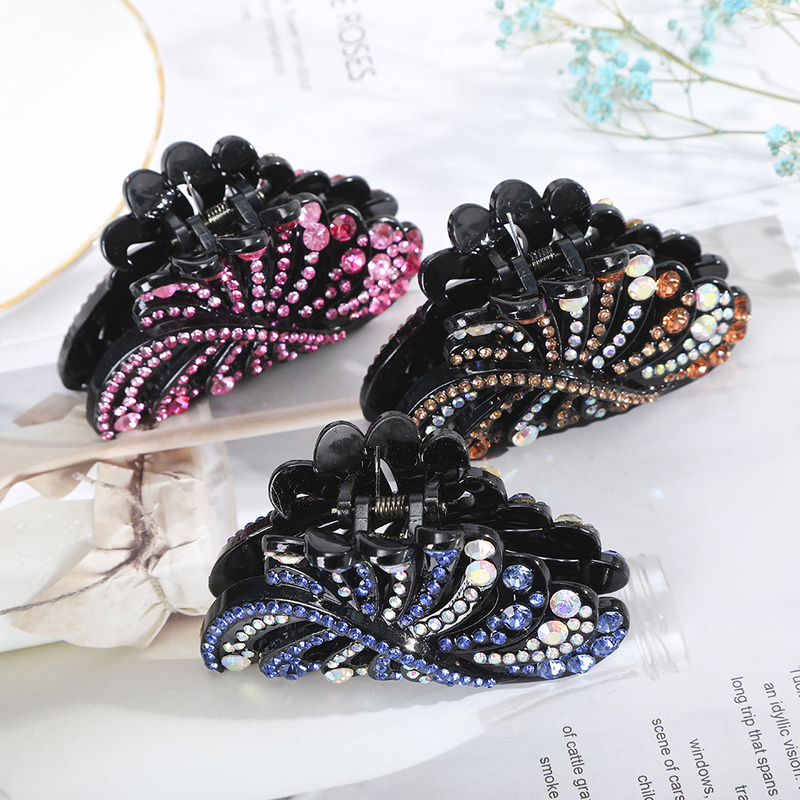 Korean New Rhinestone Hairpin Crystal Ponytail Hair Clip Women Fashion Wild Hair Accessories