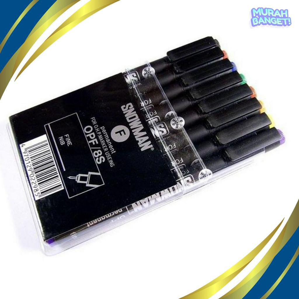 

PRODUCT TERMURAH Snowman Permanen Marker Pulpen Fine Nib OPF8S Per Set 8 Pcs