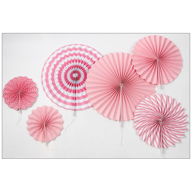 PAPERFAN SET PAPER FAN SET POLOS BIASA ISI 6 PCS PERLENGKAPAN PESTA