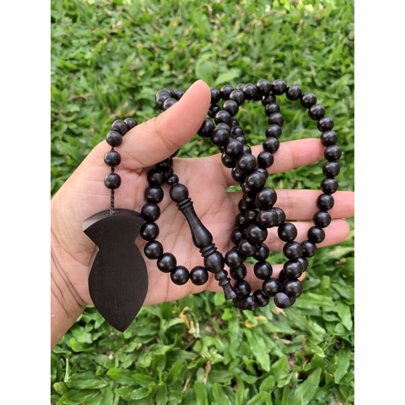 Tasbeh kayu gali kelor hitam kayu hitam