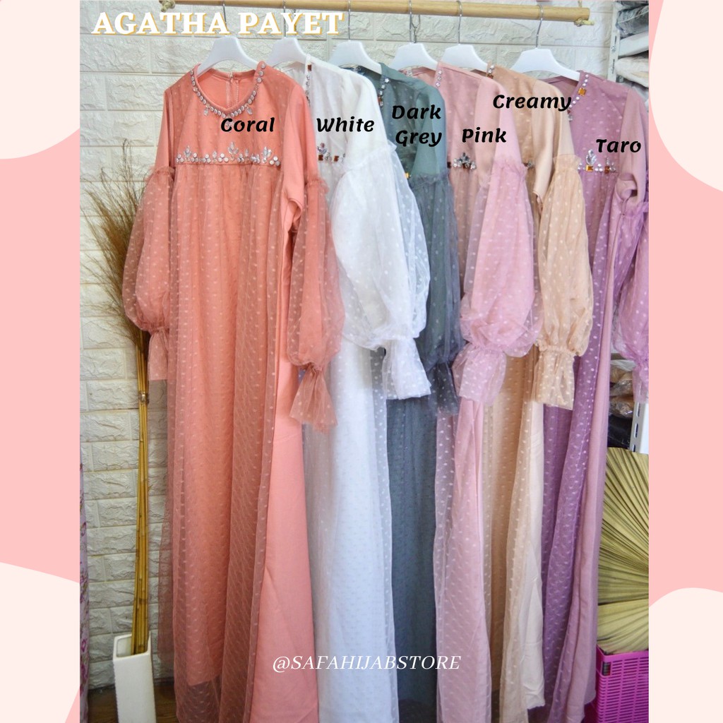 AGATHA TULLE DRESS / DRESS LEBARAN / DRESS MEWAH