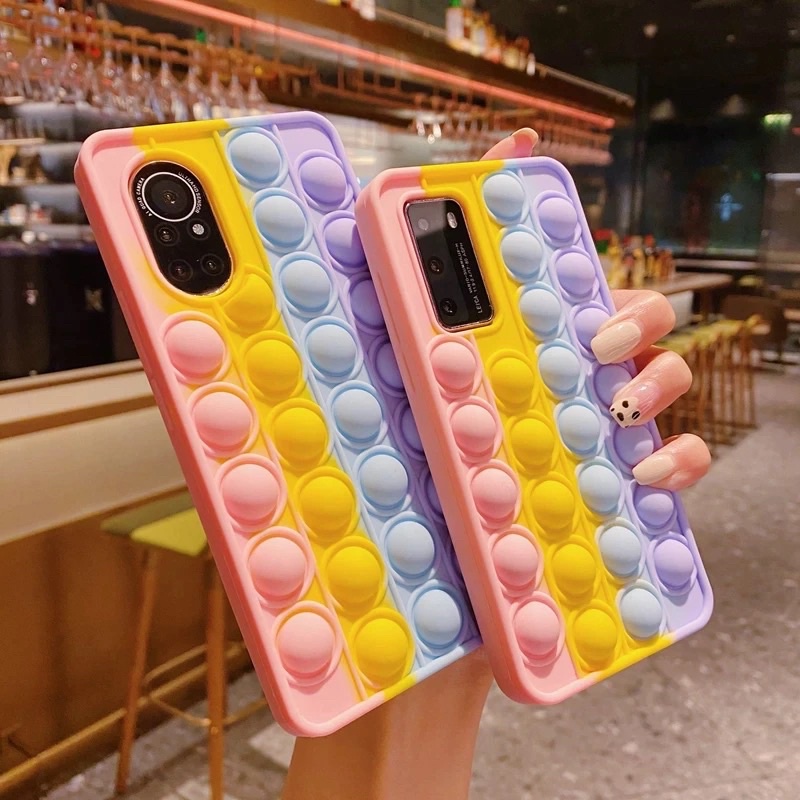 SOFT CASE VIVO Y91 Y93 Y95 OPPO RENO4 F 4 4F RENO5 5G RENO 5 6 6 4G 5G OPPO A52 A72 A92 POP IT RAINB
