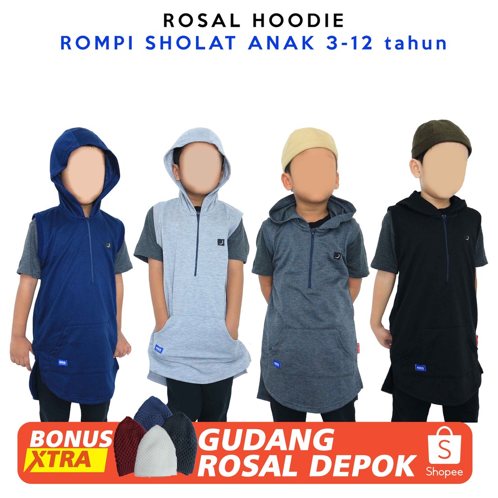 ROKIDZ HOODIE Rompi Sholat Anak Baju Anak Kaos Anak Kemeja Anak Cowo