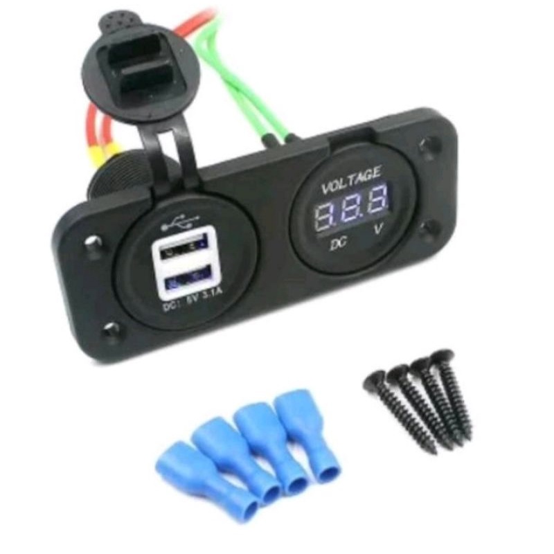 Volmeter/Charger Hp Usb Body Universal Nmax,Pcx,Aerox,Lexi,Mio,Vario,Xmax Dll