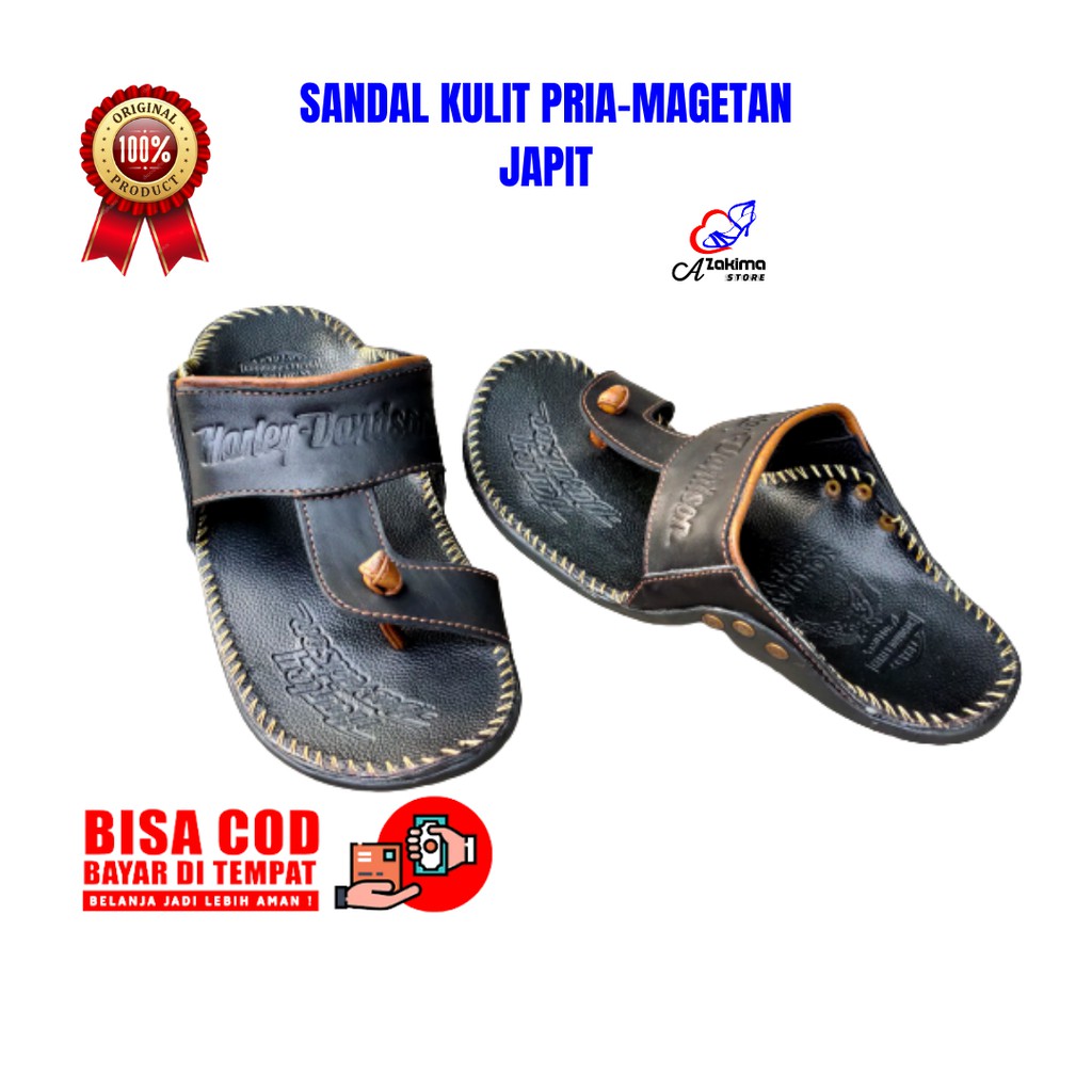 (SP-2) Sandal Pria, Sandal Kulit Pria, Sandal Japit Pria, Sandal Kulit Asli, Sandal Kulit Magetan