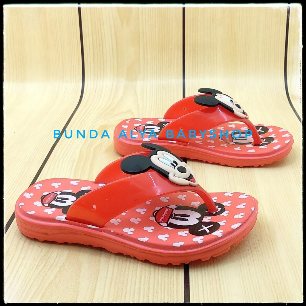 Sandal Anak Laki Laki Usia 5 6 Tahun MERAH - Sendal Anak Cowok Elastis Kartun Lucu Anti Licin Size 29 - 33