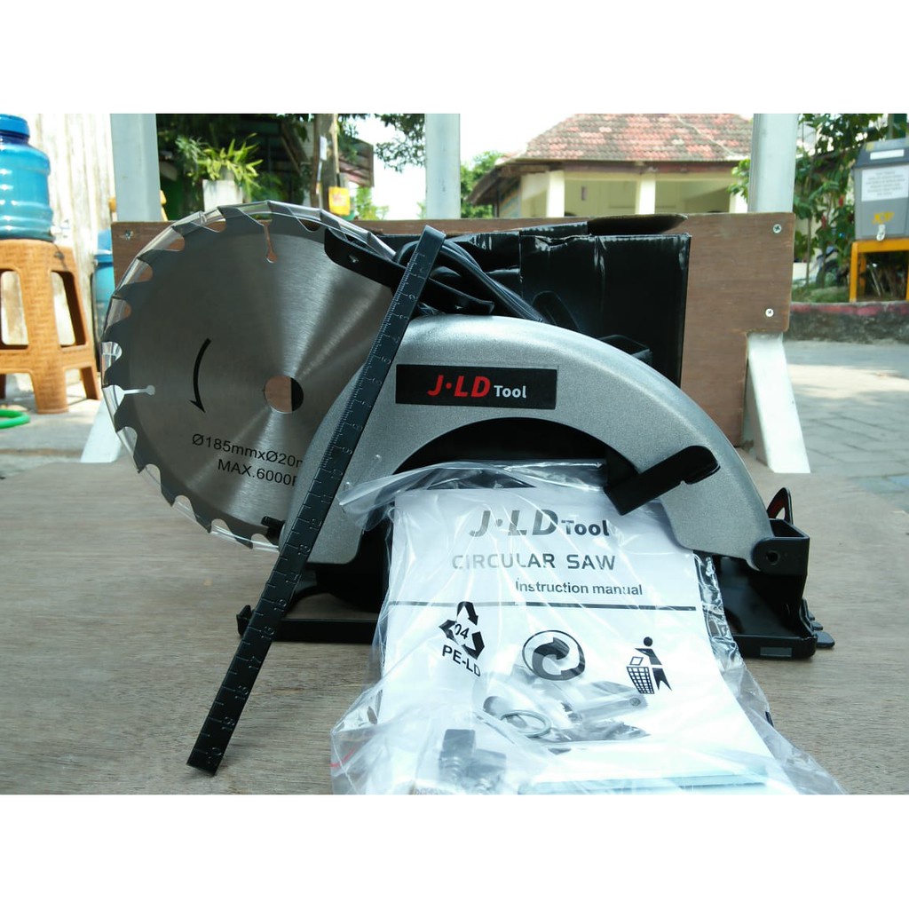 [HIJAU] Circular Circle Saw Gergaji Kayu Listrik 7 Inch JLD J185-7