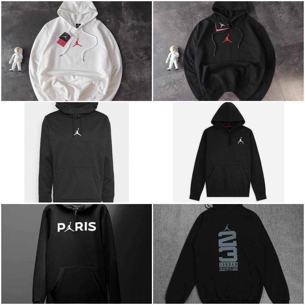 HOODIE SWEATER DISTRO AIR JORDAN 23 BLACK GREY COTTON FLEEC3/COD