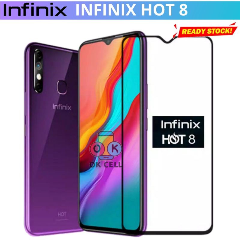 Temepered Glass 9D Full Layar Infinix Hot 8 - TG Anti Gores Kaca Infinix Hot 8 Screen Protector