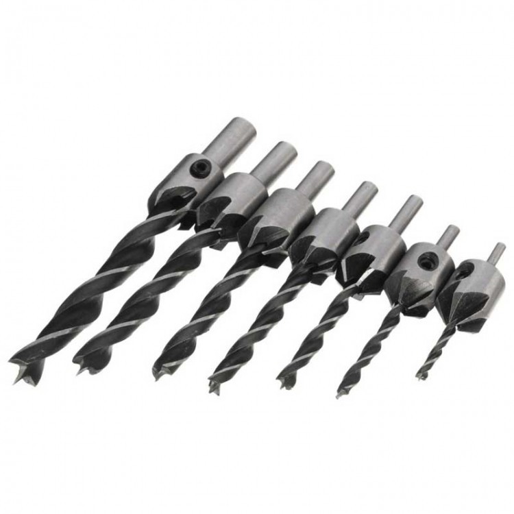 KM4 Mata Bor Drill Bit Countersink HSS 3-10mm 7 PCS - QST-K13 Grab Medan