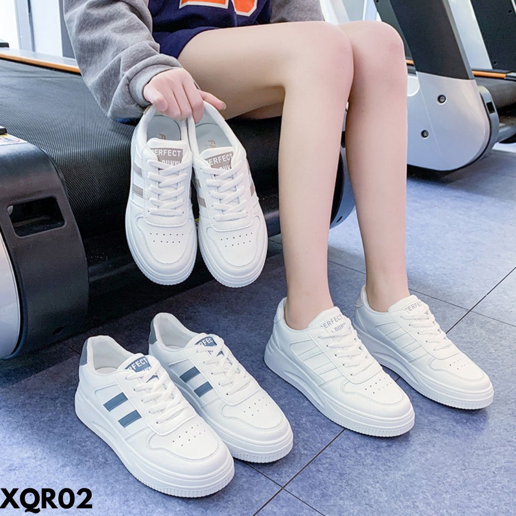 SNEAKERS WANITA DESAIN BASIC BRANDED VIRAL KEMARIN SAMPAI SEKARANG BAHAN PU IMPORT QR02