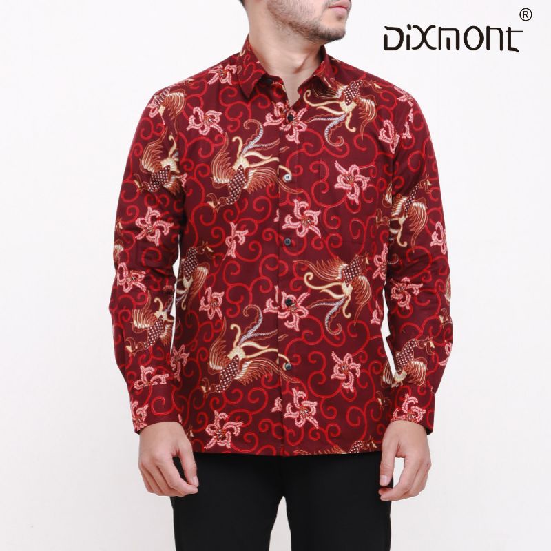 Dixmont Kemeja Pria Batik Panjang Hem BL00121