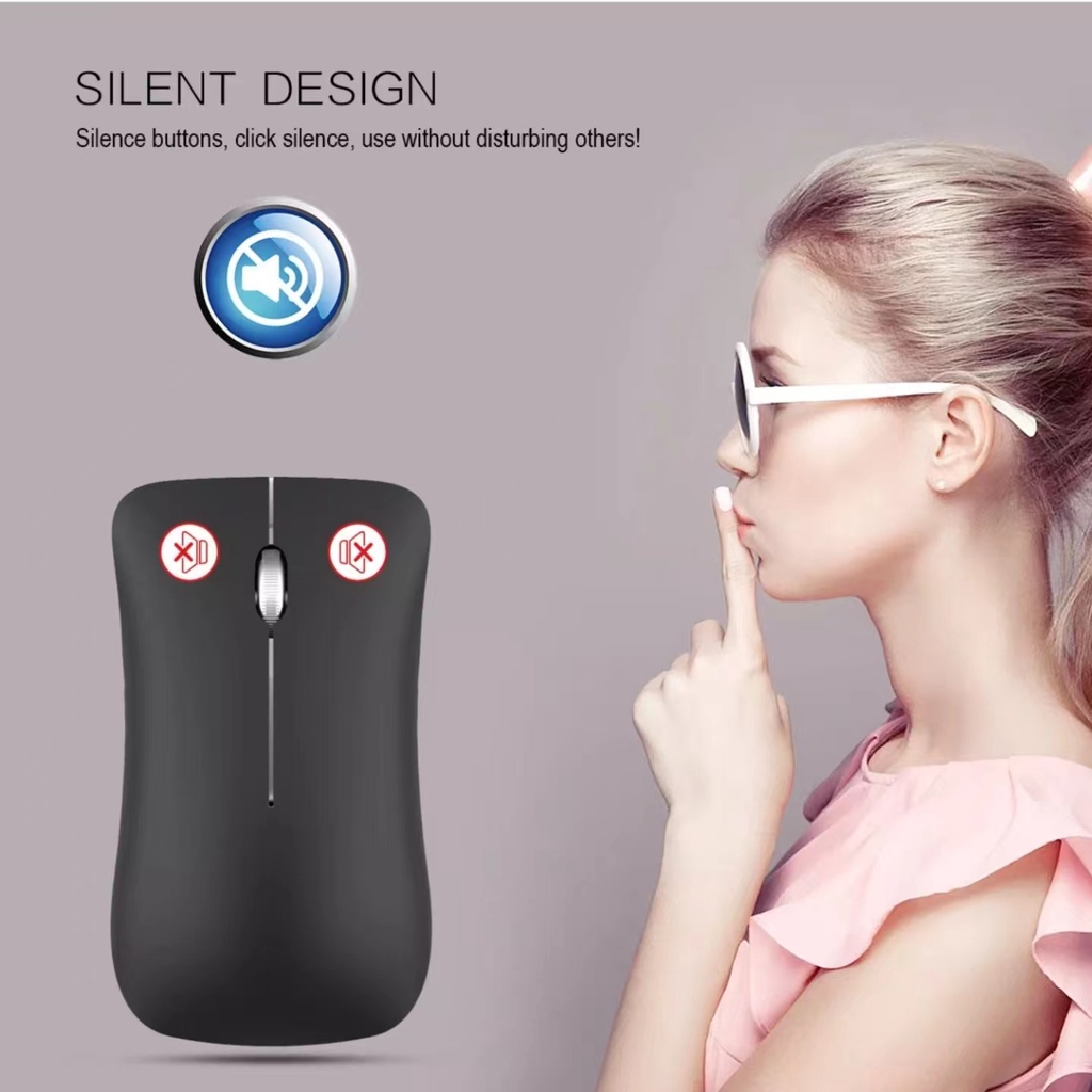 Mouse Wireless Rechargeable / Mouse Silent Click USB POWER SAVING