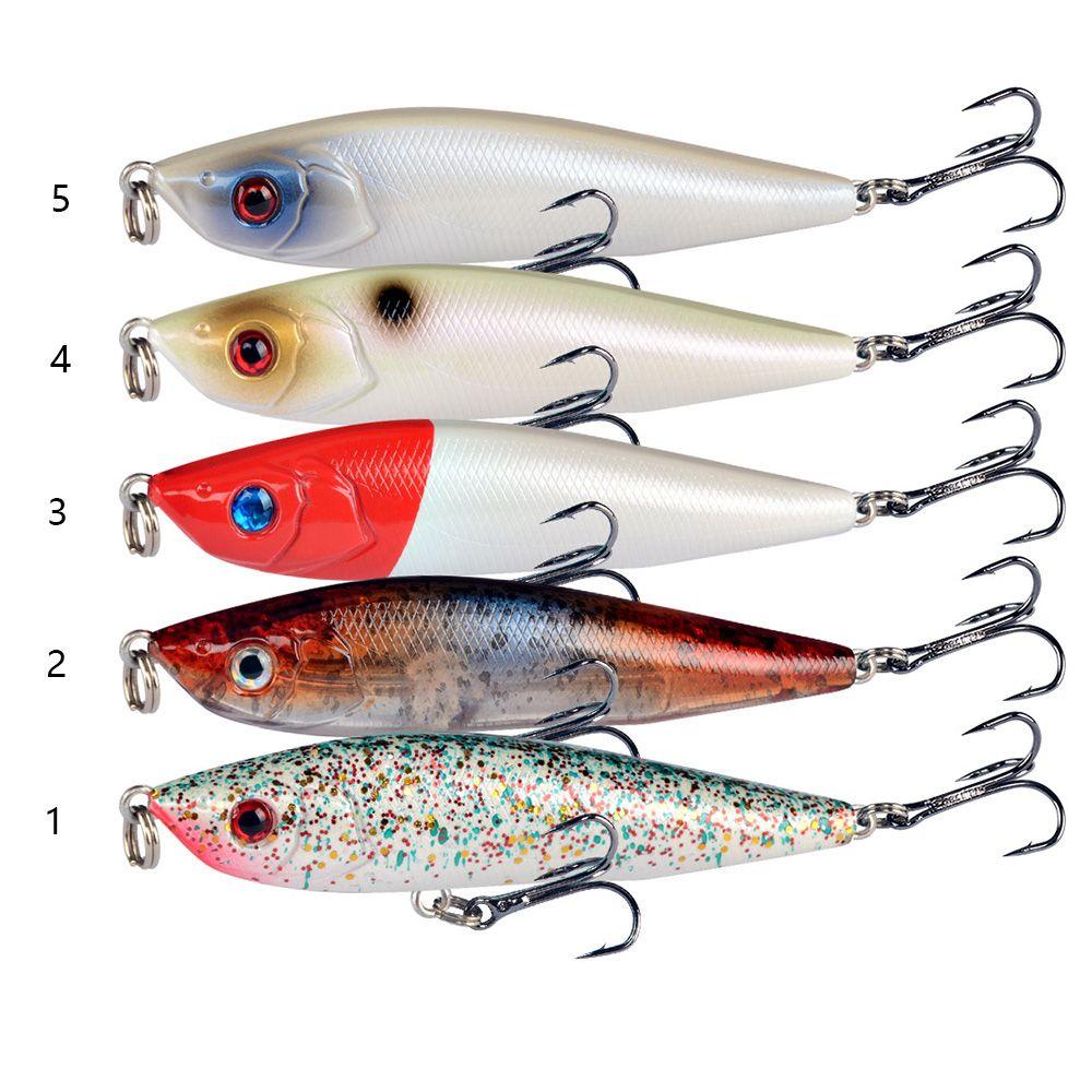 TOP Umpan Tenggelam 8cm /14g Bergaris Bass Air Tawar Wobbler Lures