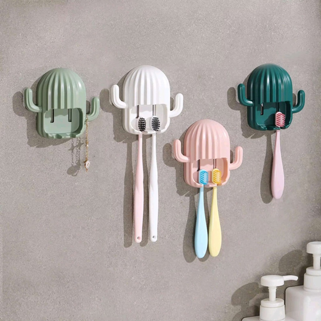 Gantungan Tempat Sikat Gigi Model Kaktus Toothbrush Holders