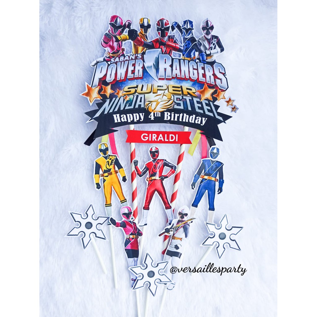 Cake Topper Power Ranger Steel/Hiasan Kue Power Ranger/Tusukan kuePowerRanger/PowerRangerSteel