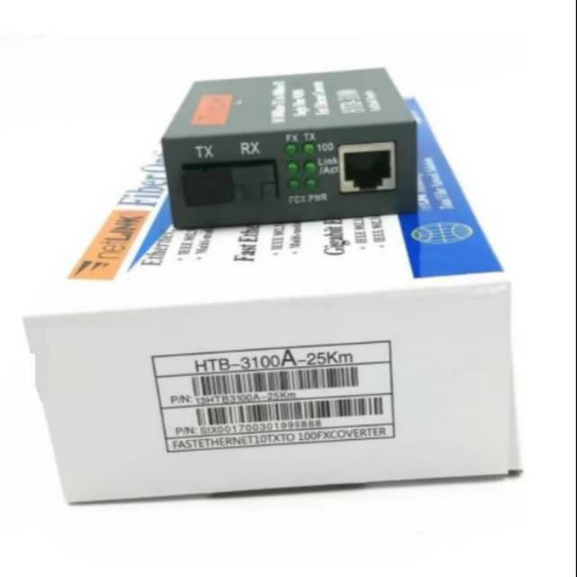 Netlink HTB 3100 10/100 PILIHAN A ATAU B Fiber Optic Media Converter - Sepasang