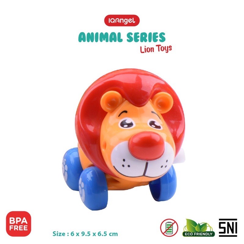 Iq Angel Lion Toys - Mainan Edukasi dan Motorik Anak Bayi - Mainan Putar Bergerak Singa Lucu