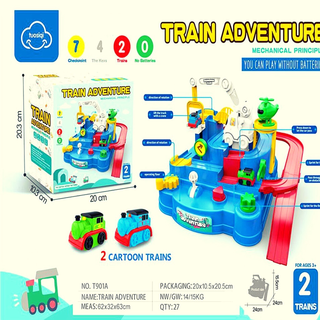 Mainan Edukatif Motorik Anak Train Adventure Mechanical Kereta Petualang