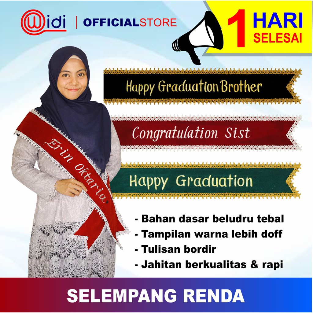 Jual Selempang Wisuda Bahan Beludru Pita Renda Gold And Silver Indonesia