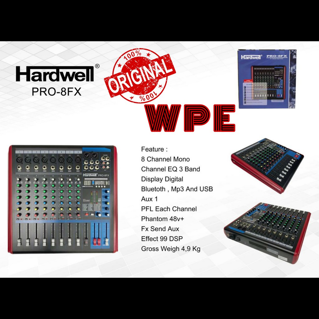 Audio Mixer Hardwell Pro-8FX /PRO8FX/Pro8 FX/ Pro 8 FX