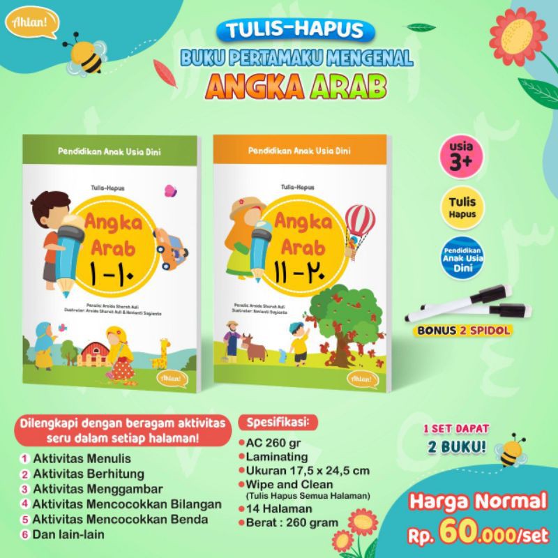 

TULIS-HAPUS ANGKA ARAB/Wipe and clean angka Arab/Ahlan