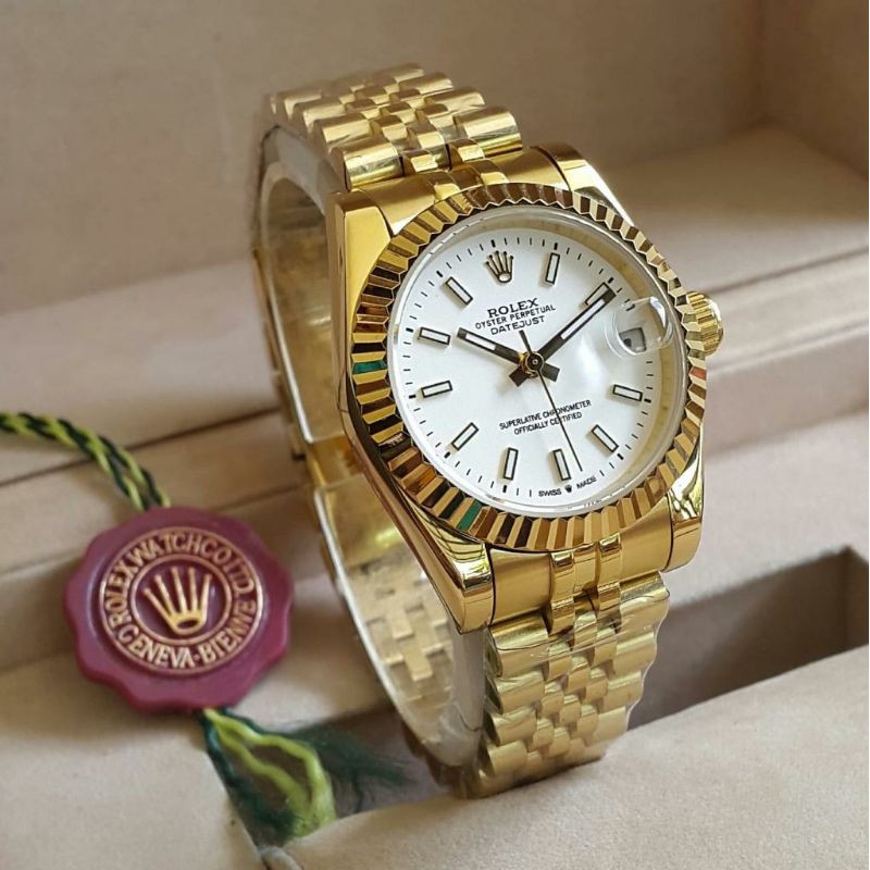 JAM TANGAN PRIA WANITA | RANTAI | KULIT | KARET | MURAH | WANITA ROLEX OYSTER GOLD