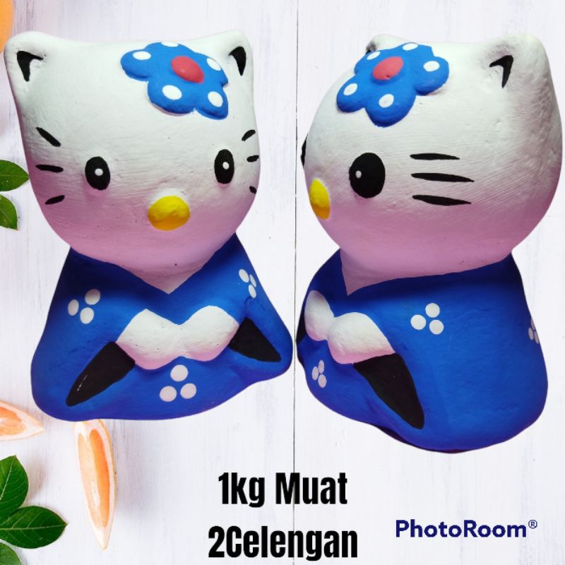Celengan Tanah Liat/Gypsum Karakter Hello Kitty /CELENGAN TARGET/ANAK/UNIK/LUCU/VIRAL/TRADISIONAL