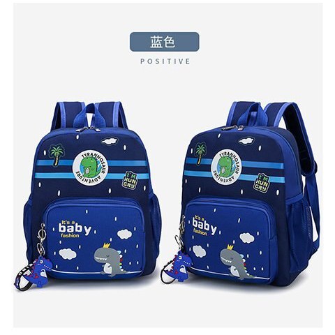Tas sekolah anak laki-laki anak perempuan backpack sekolah anak tk sd smp sma kuliah baby dyno-BIRU