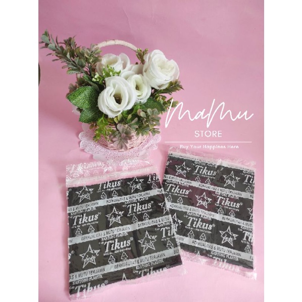 Kresek Tikus Hitam Kecil Uk 15, Kantong Kresek plastik Kecil Tikus Hitam uk 15.