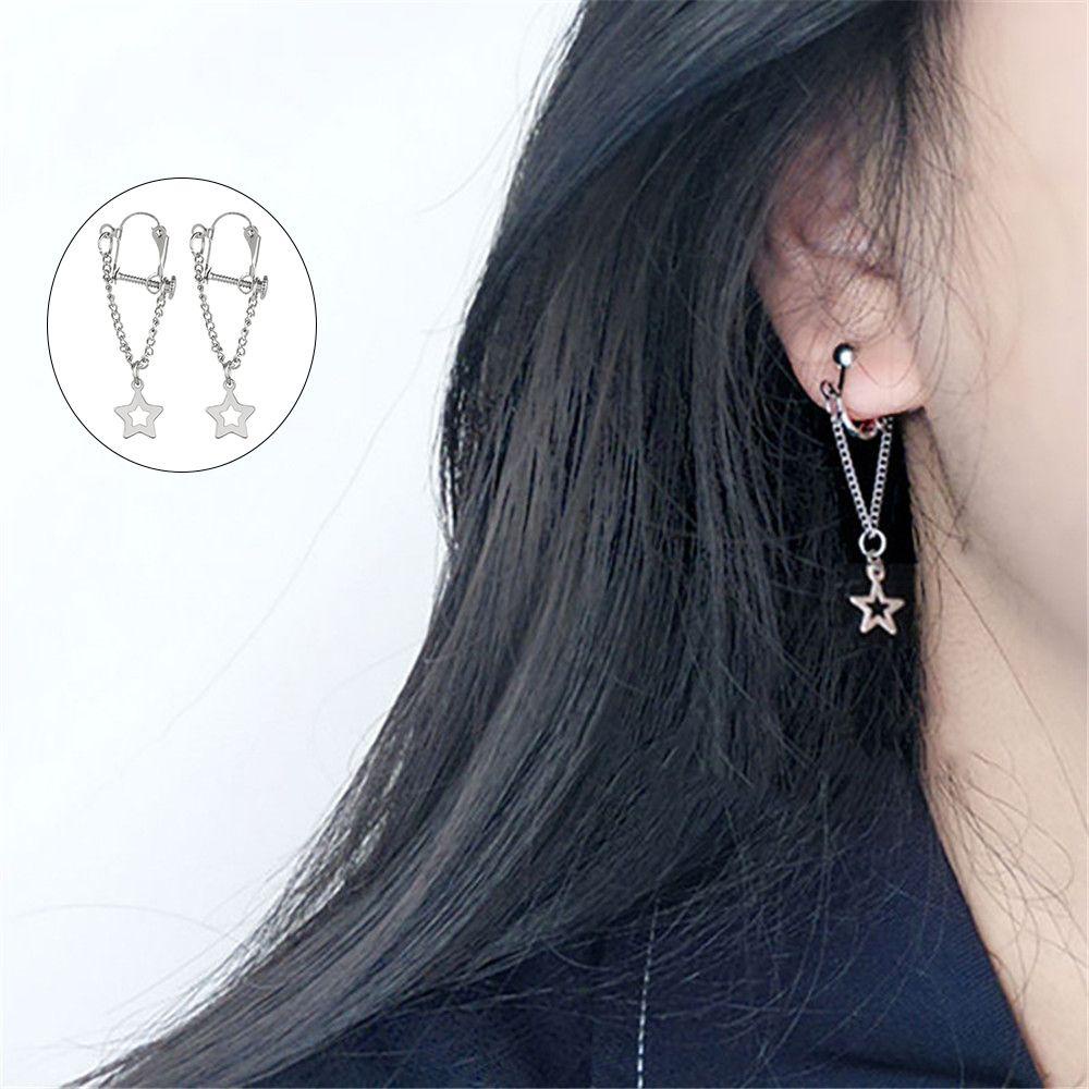 Preva Anting Rantai Bintang Anting Perempuan Kepribadian Super Keren Tanpa Tindik
