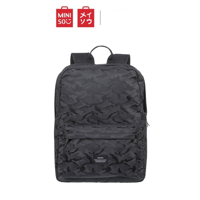 Tas Ransel MINISO Kamuflase Backpack Hitam