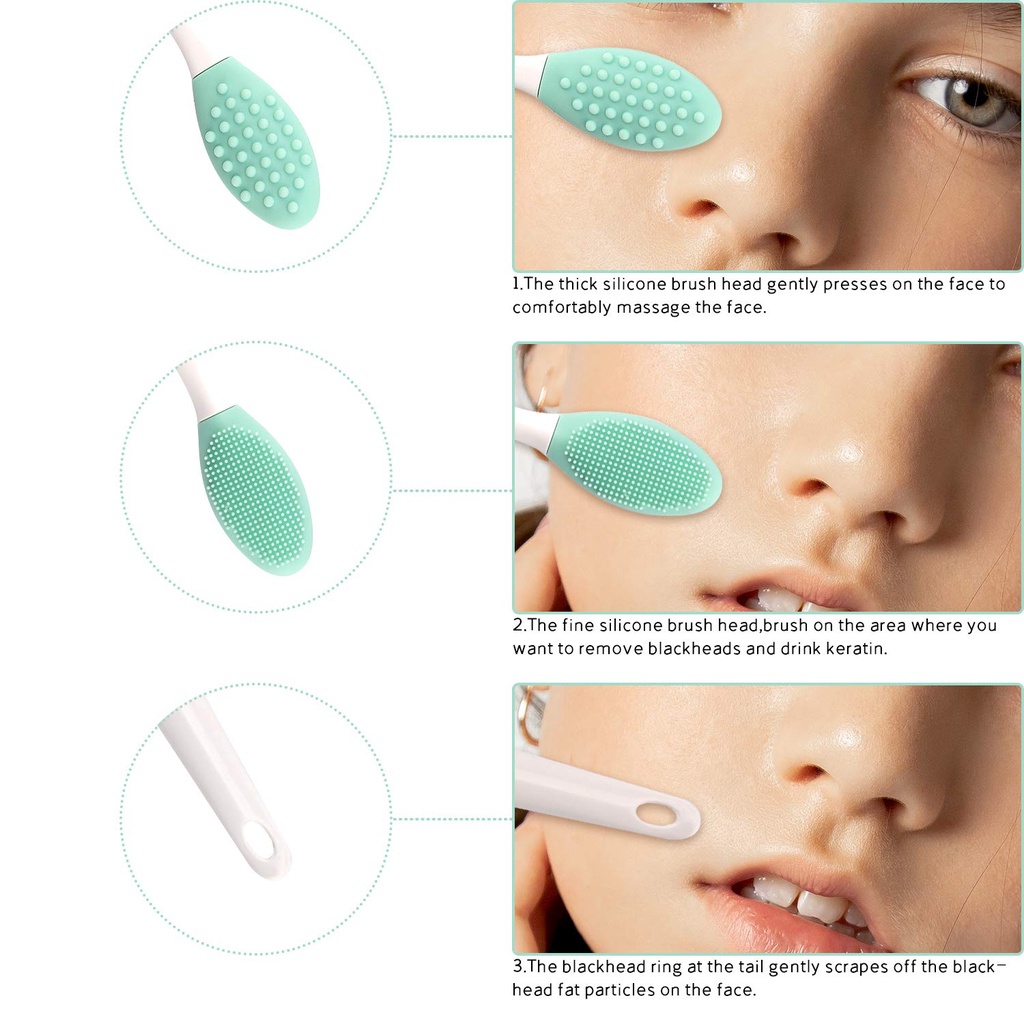 Double-Sided Silicone Exfoliating Soft Nose Brush