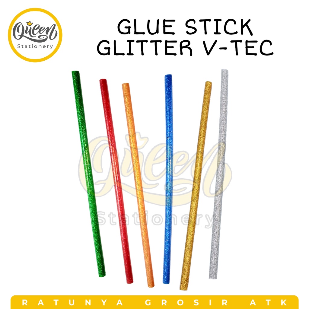 

ISI LEM TEMBAK KECIL GLITTER 20CM V-TEC / REFILL GLUE GUN GLITTER / GLUE STICK COLUR GLITTER