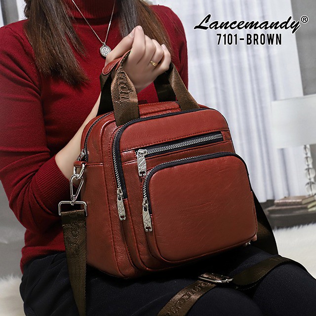 Backpack Multifungsi *Lance Mandy* 7101#19 TAS KANTOR WANITA ransel CEWEK IMPORT GRosIR COD