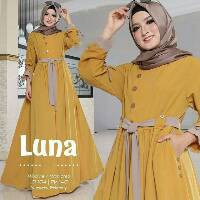 Gamis Alhauraa Basic Zipper Baloteli Warna Teal  Emerald Hijau Murah Sale Diskon Lebaran