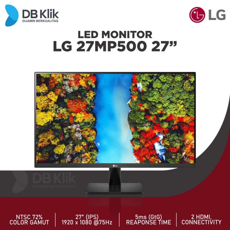 LED Monitor LG 27MP500 27&quot; IPS 75Hz Full HD HDMI D-Sub - LG 27MP500-B