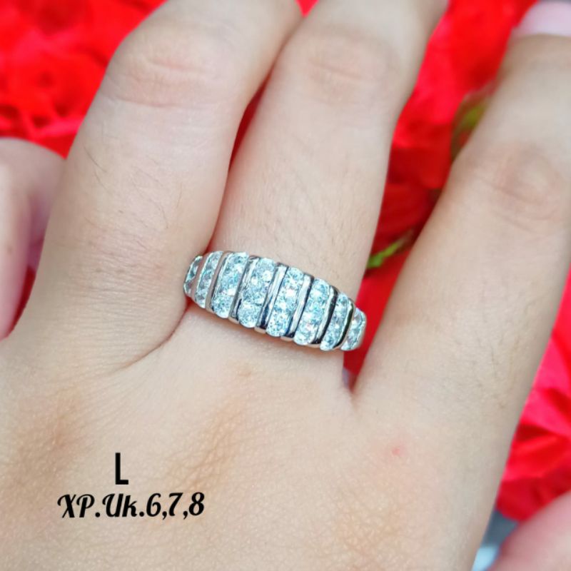 Cincin Dewasa permata gold &amp; silver modis elegan,tidak karat *COD*