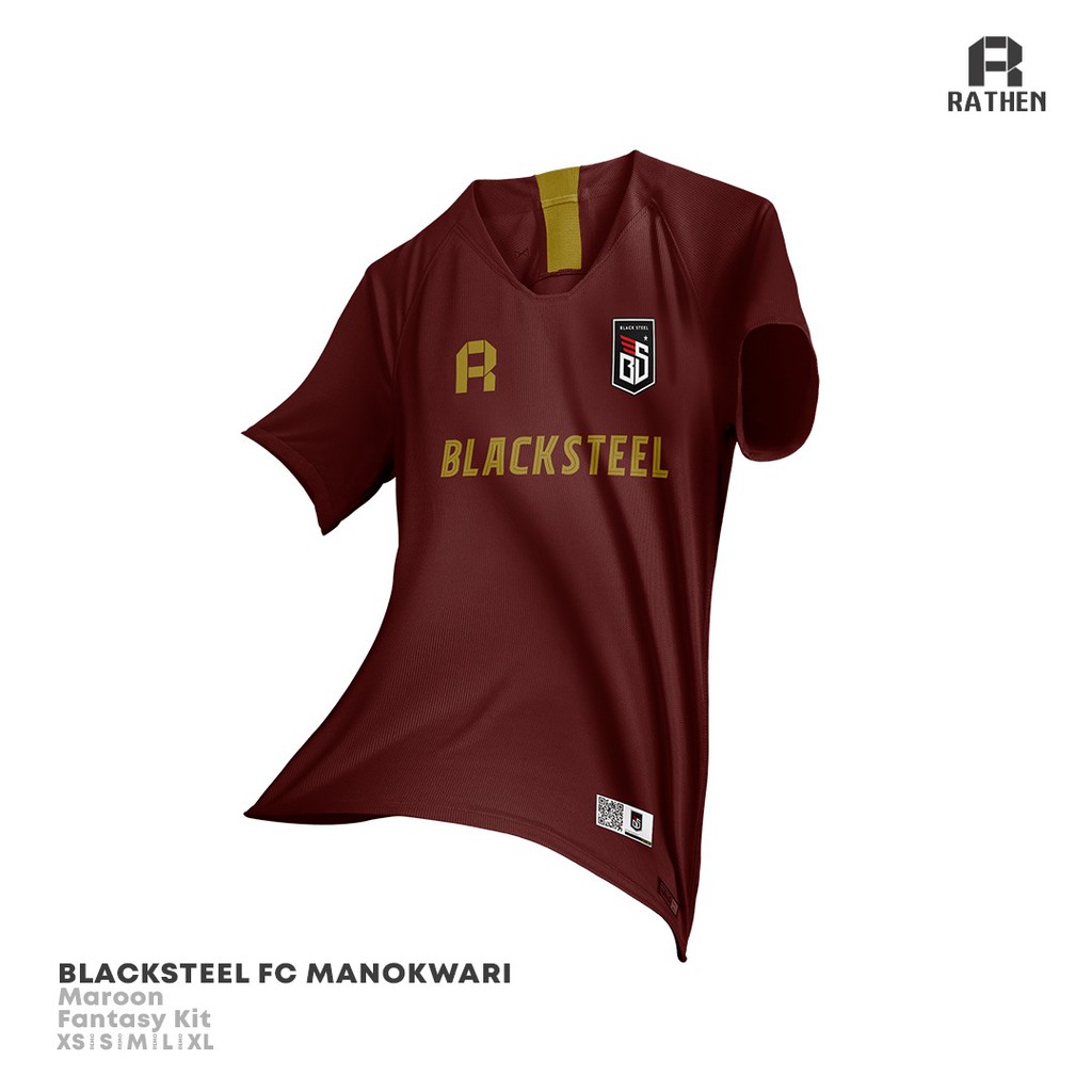 Jersey/baju futsal/bola BLACKSTEEL FC Manokwari Papua / jersey klub liga pro futsal Indonesia