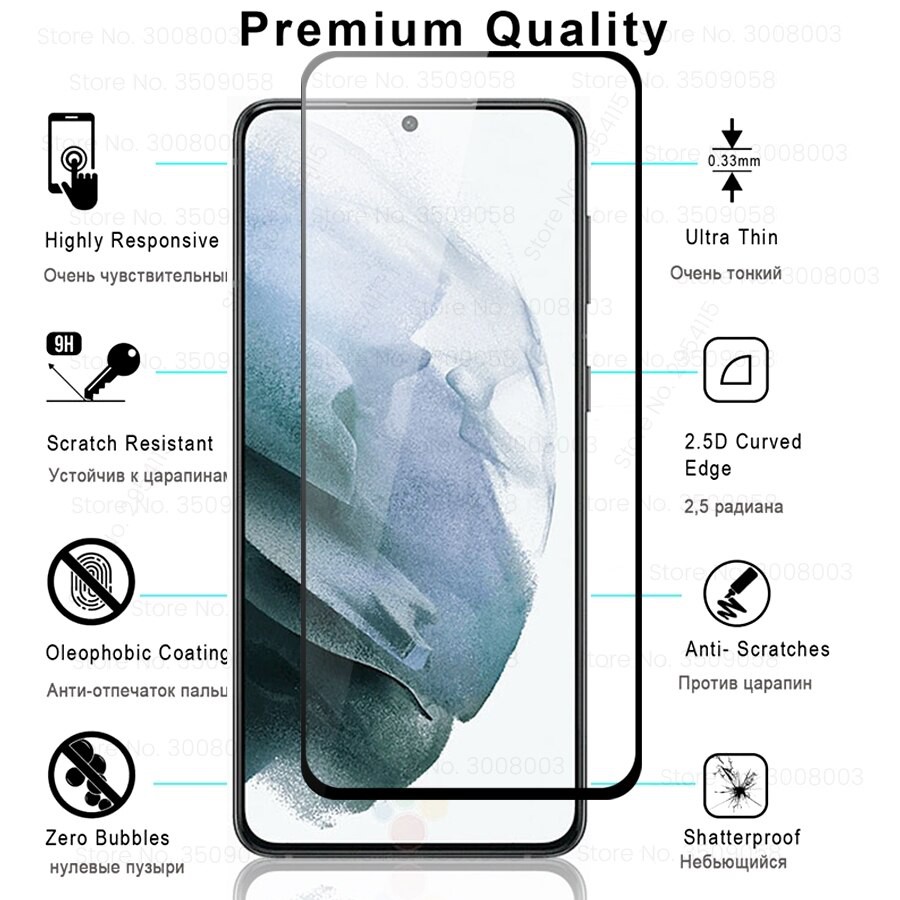 Pelindung Layar Tempered Glass Samsung Galaxy S21, Plus, Ultra 2 in 1