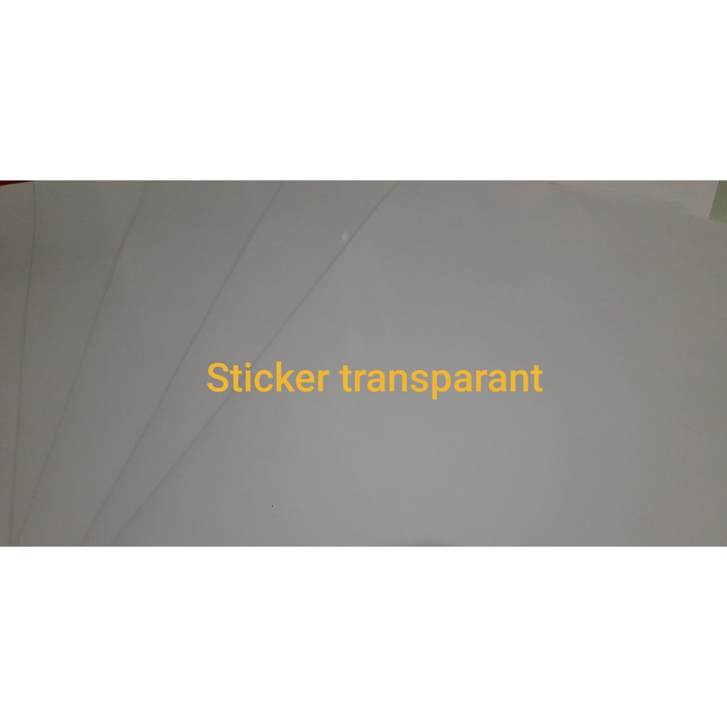 

Jual kertas stiker transparant/ tembus pandang ukuran A4