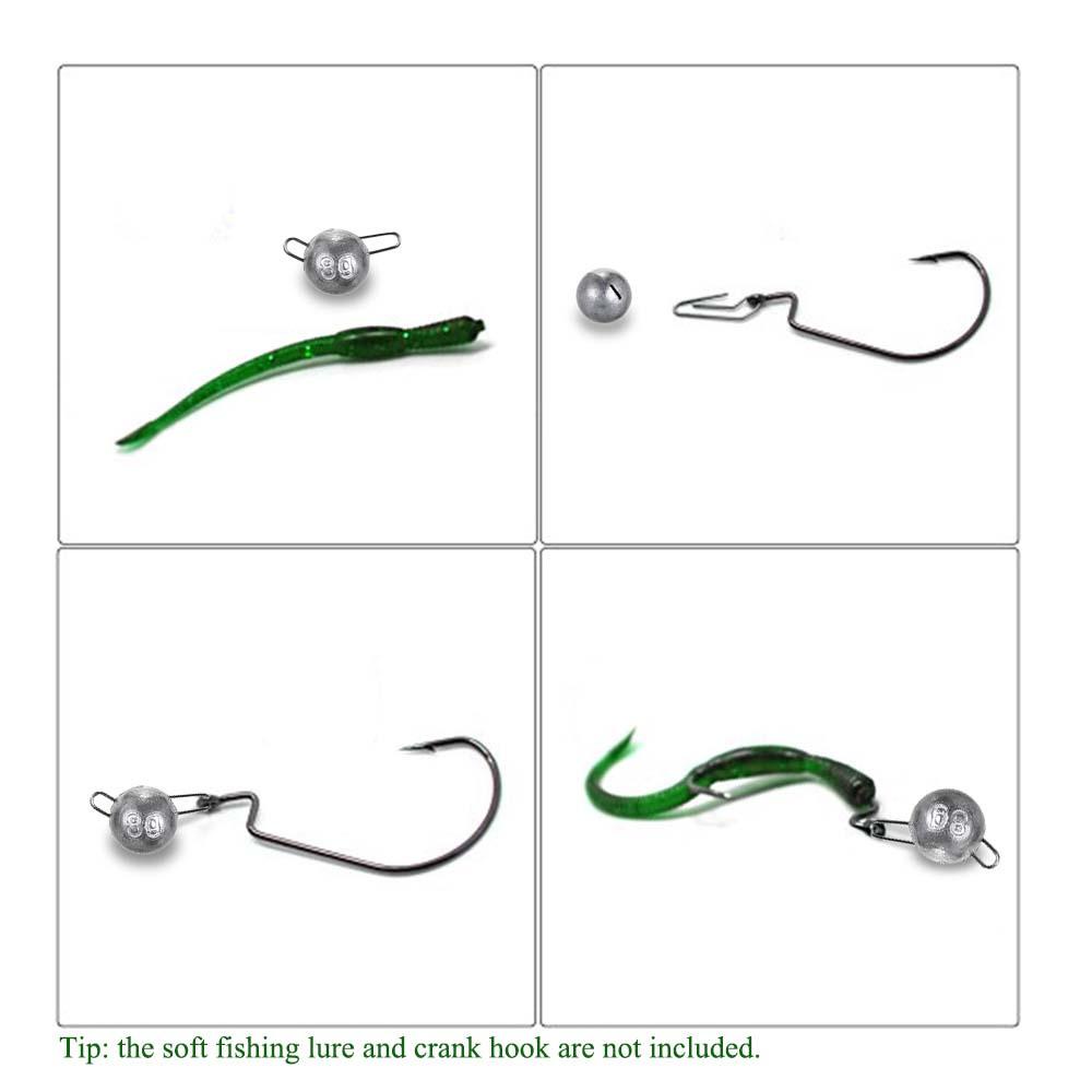 Timbal Pancing Agustina 5Pcs Putaran Memimpin Memancing Soft Lure Jig Lead head Threading Lead Sinker