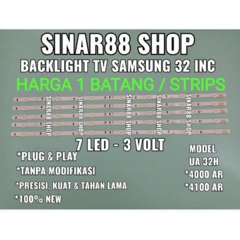 BACKLIGHT SAMSUNG 32 INC LED TV UA 32H4000 32H4100 AR LAMPU BL 7K 3V