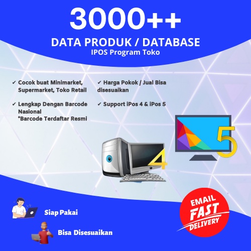 3000++ Data Produk Program Toko / Program Kasir, Barcode Produk Resmi Indonesia