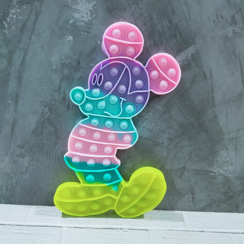 pop it fidget toys Mickey mouse rainbow- push pop bubble pop it rainbow import