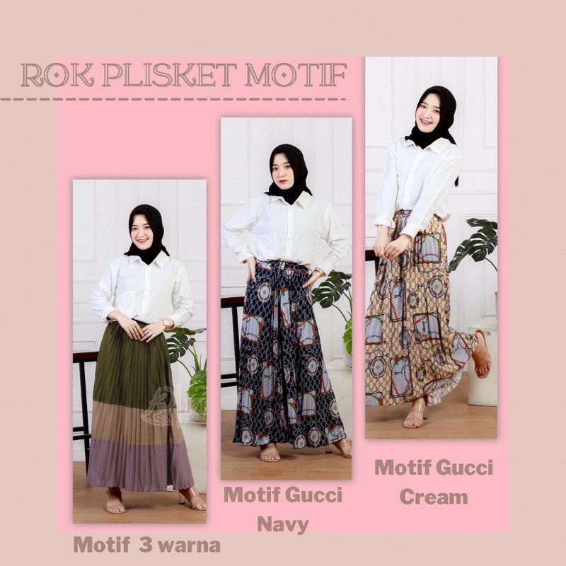 ROK PLISKET MOTIF PREMIUM/Rok Adem By Kezahijab