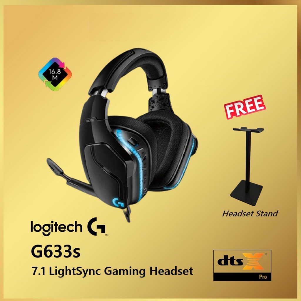 Logitech G633S 7.1 Lightsync Gaming Headset G 633s G633 S